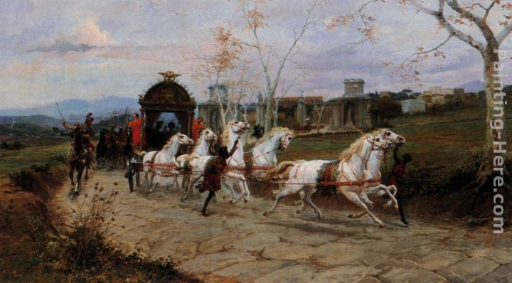 Arrival of Caesar painting - Ettore Forti Arrival of Caesar art painting
